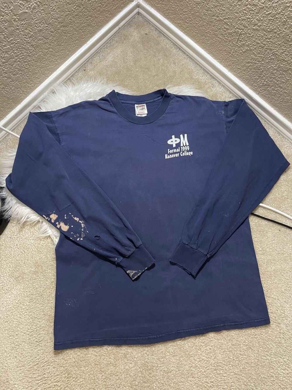 Vintage 90s Hanover College Phi Mu FOTL Single Stitch XL Distressed